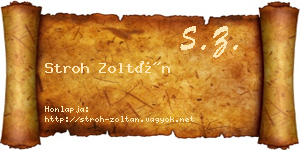 Stroh Zoltán névjegykártya