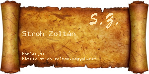Stroh Zoltán névjegykártya