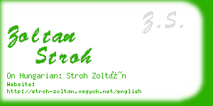 zoltan stroh business card